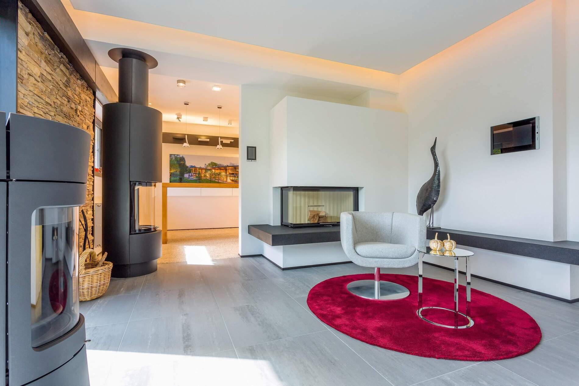 Innenansicht des Bemusterungszentrums mit stilvollem Design