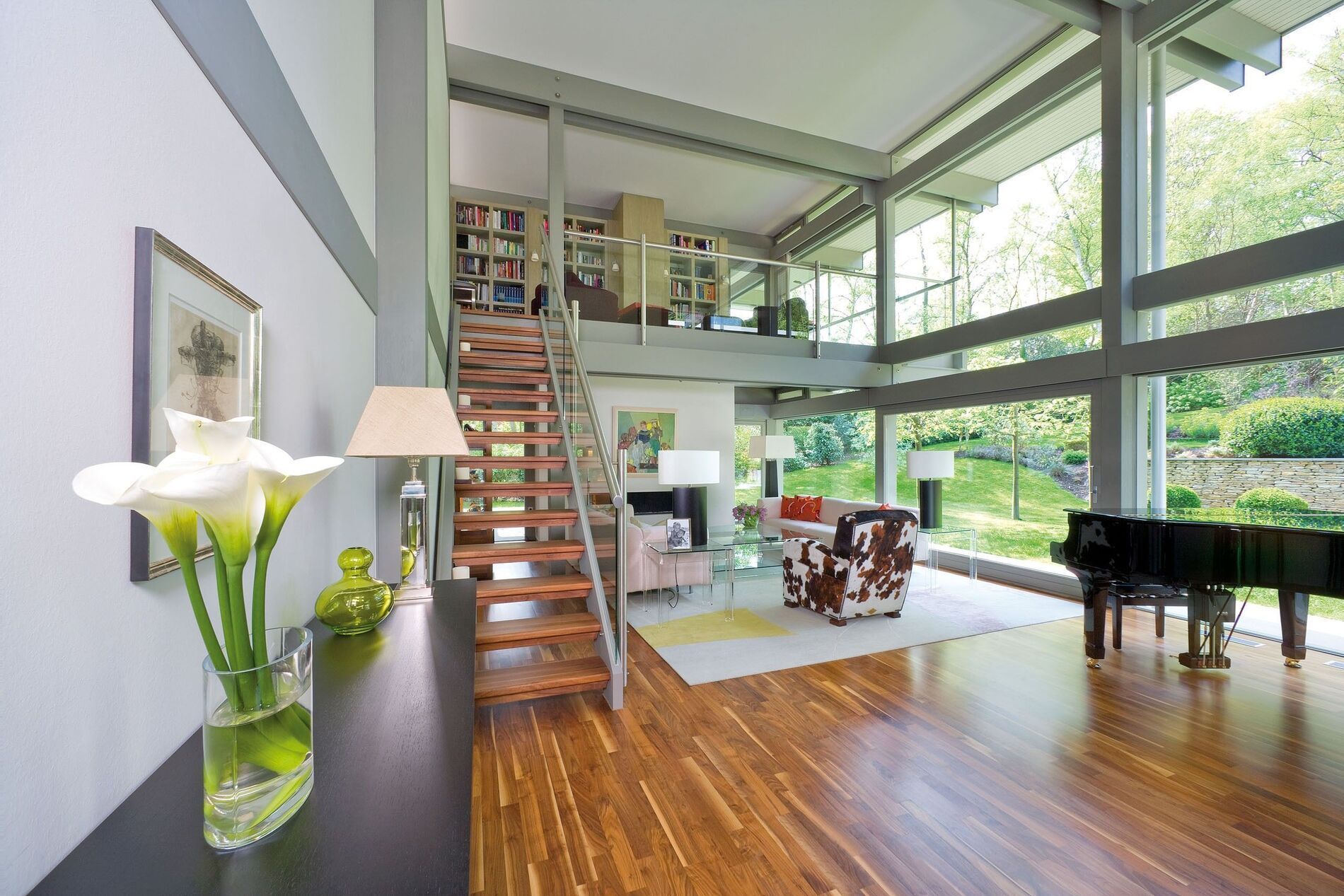 HUF Haus Flachdach grau Holz Glas 20
