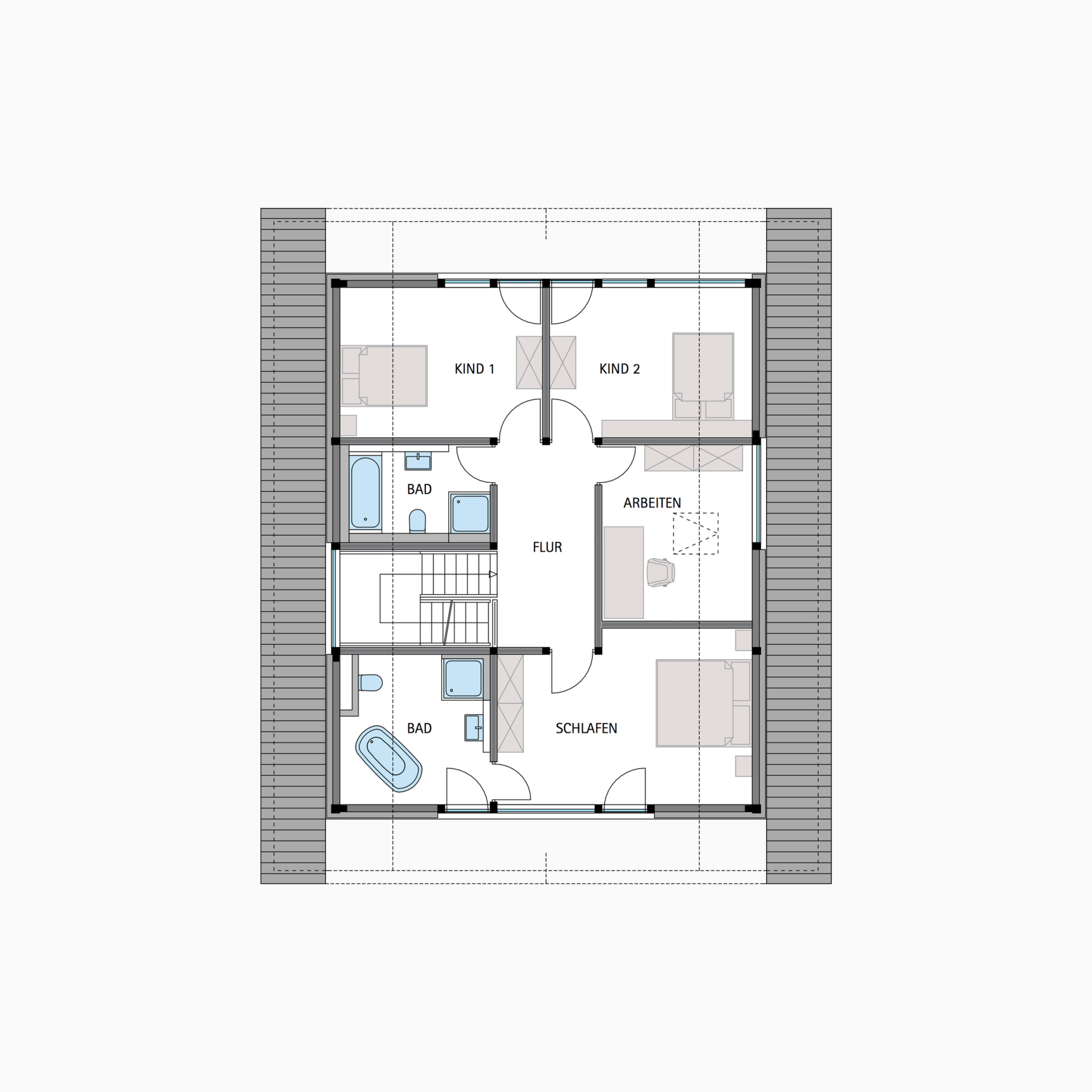 HUF Fachwerkhaus Grundriss Dachgeschoss MODUM 8:10