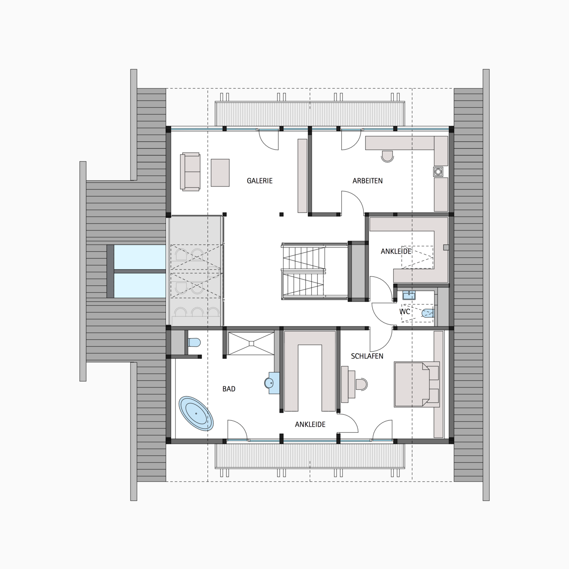 HUF Fachwerkhaus Grundriss Dachgeschoss ART 5