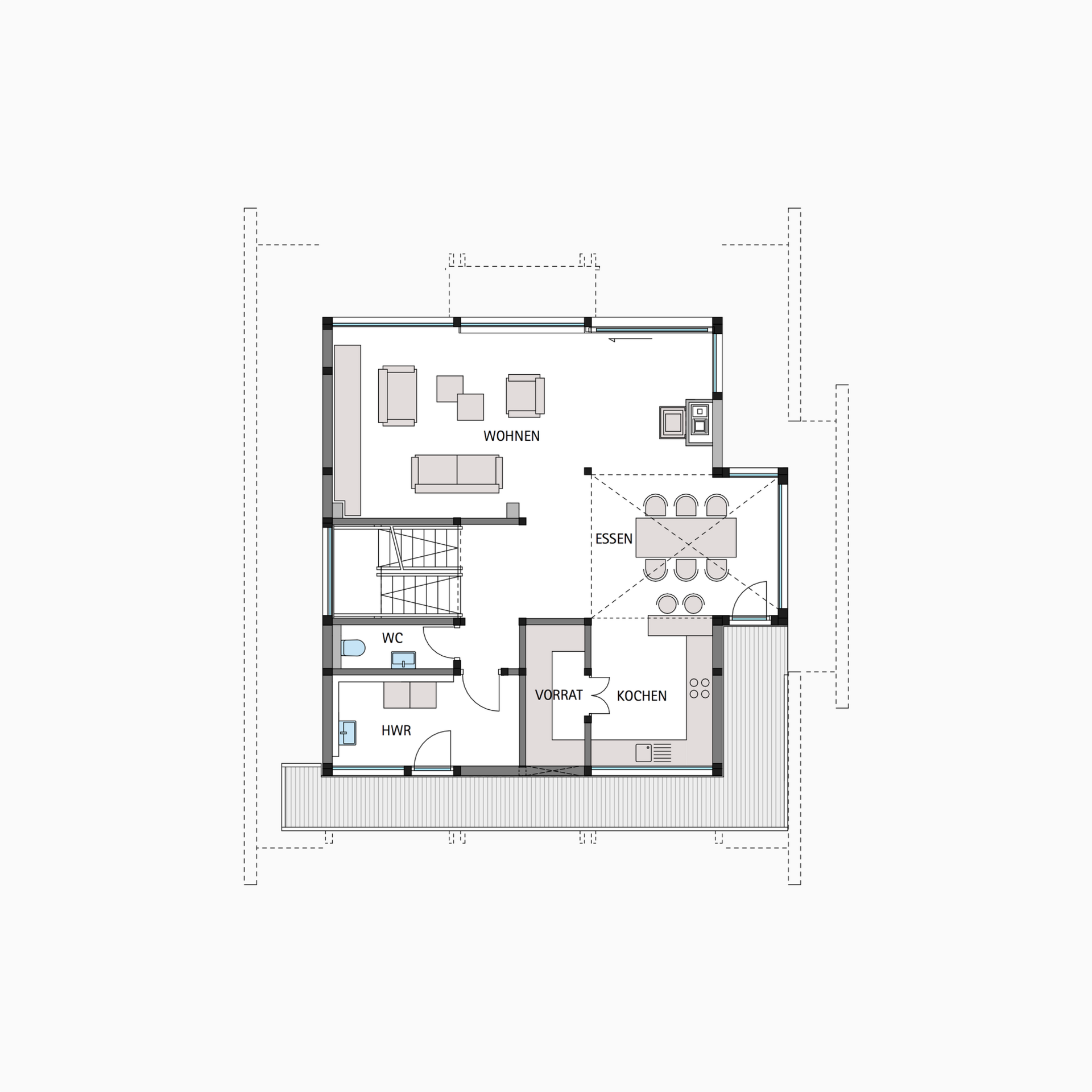 HUF Fachwerkhaus Grundriss Erdgeschoss ART 3