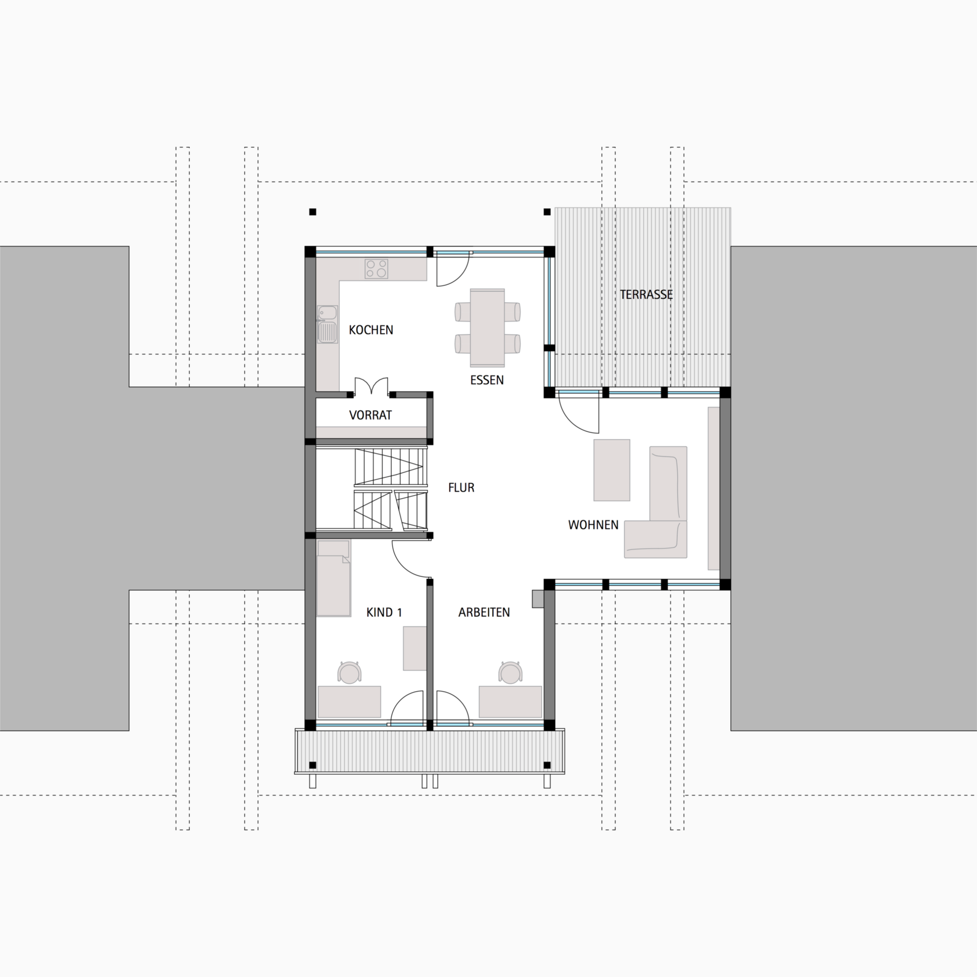 HUF Fachwerkhaus Grundriss Obergeschoss Stadthaus