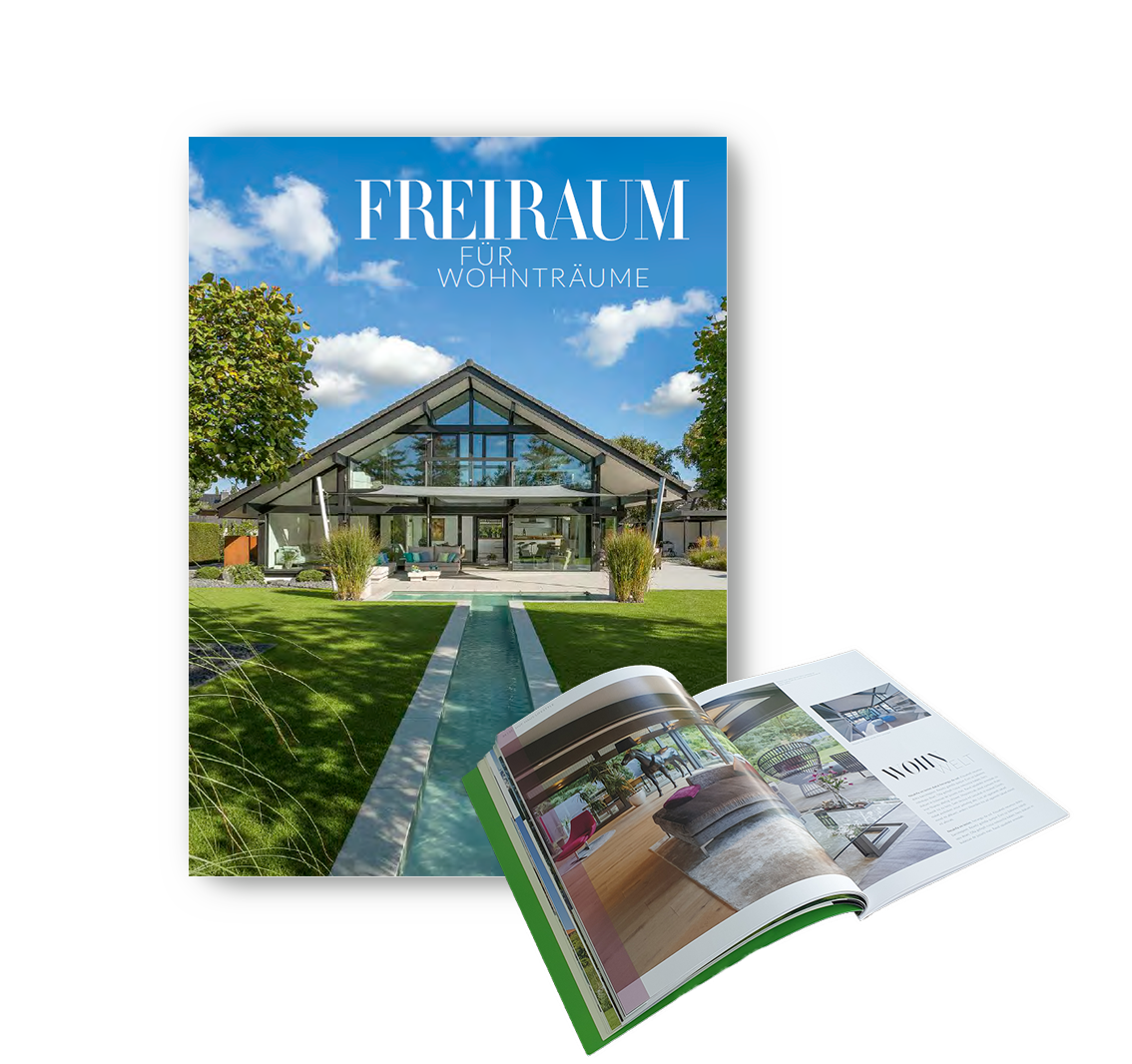 Teaser für Wohnraum-Broschüre mit modernem Architekturdesign