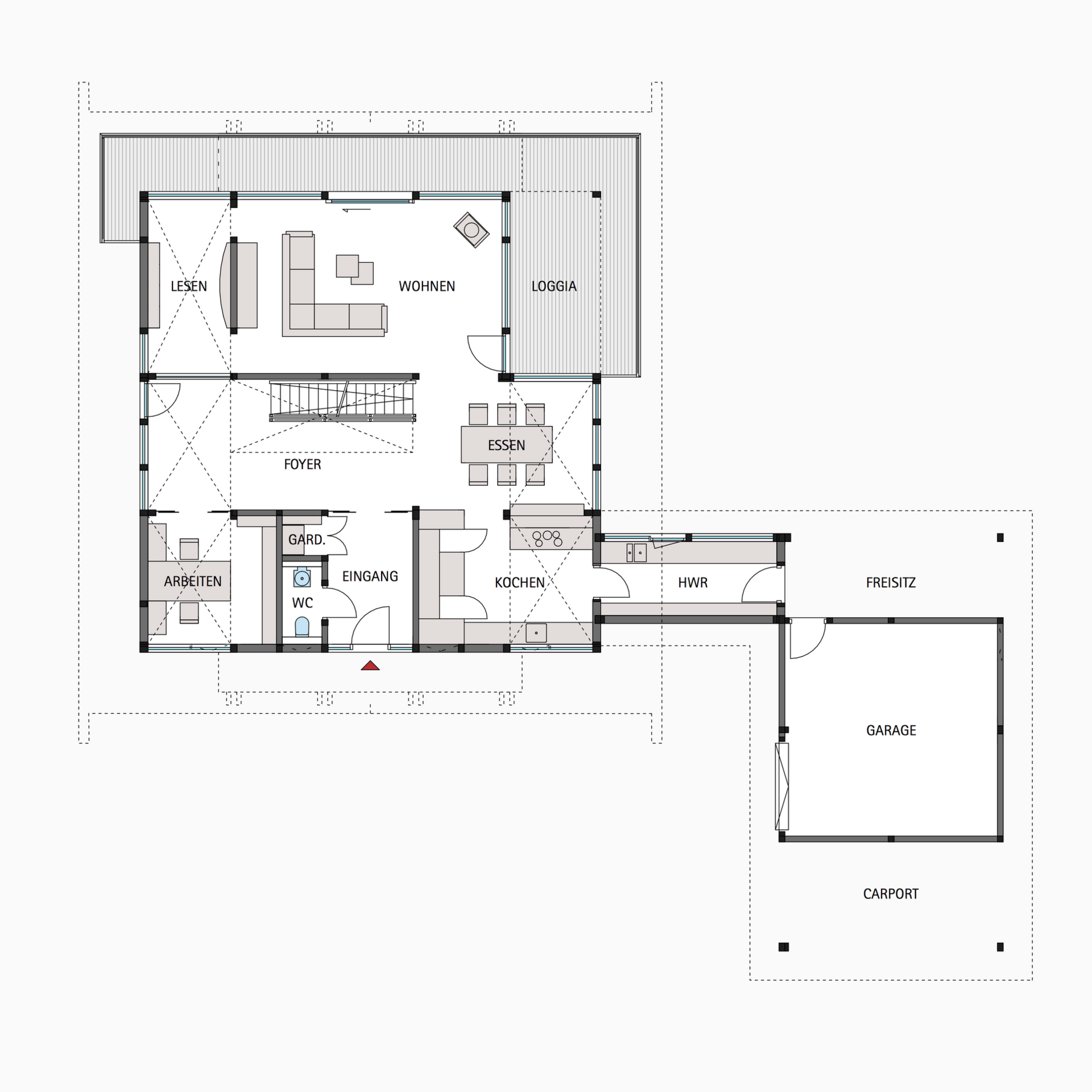 HUF Fachwerkhaus Grundriss Erdgeschoss ART 5